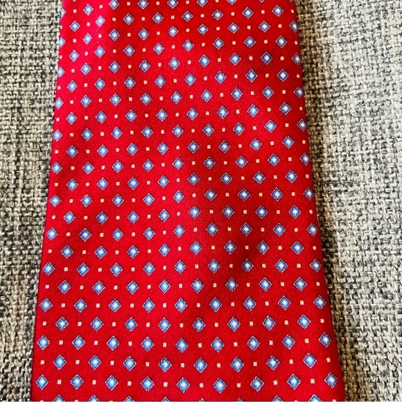 Raphael Roma Milano mens tie red 100% silk business formal wear holiday - Picture 10 of 10